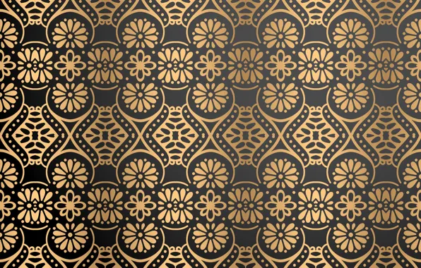 Фон, узор, текстура, орнамент, Vintage, Gold, Floral