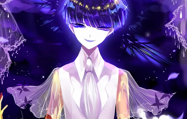 Взгляд, девушка, капли, аниме, руки, Houseki no Kuni, Страна Самоцветов