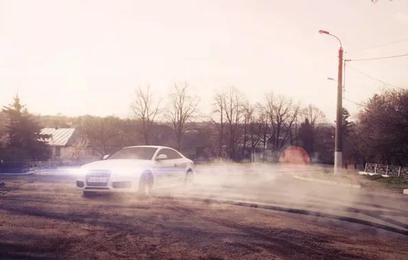 Авто, дым, bmw, бмв, купе, занос, водитель, класс