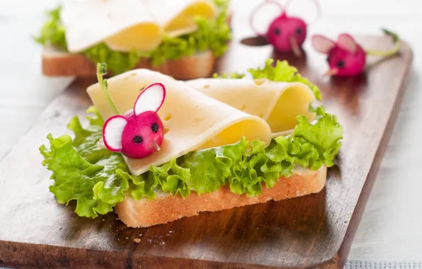 Листья, сыр, хлеб, бутерброд, овощи, декор, салат, bread