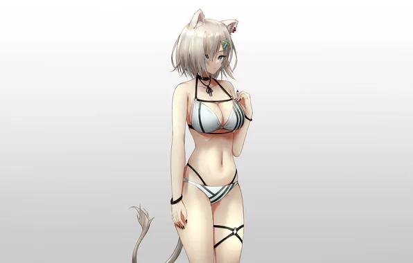 Girl, sexy, cleavage, boobs, anime, beautiful, short hair, pretty