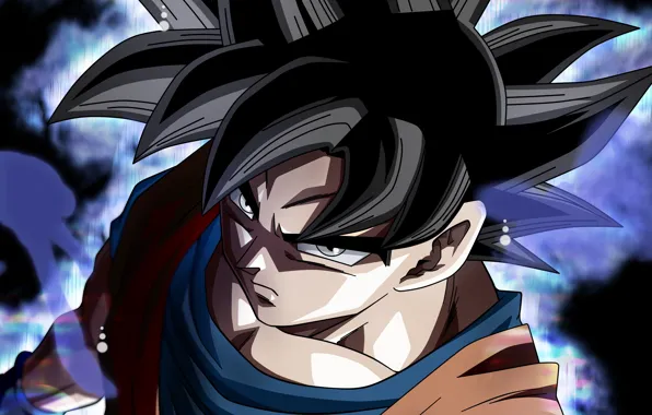 Взгляд, парень, персонаж, брюнет, Dragon Ball, Драконий жемчуг, аура силы