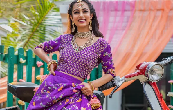 Smile, model, beauty, pose, indian, jewelery, traditional dress