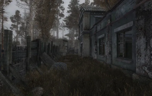 Природа, дом, забор, ограда, Сталкер, house, Stalker, nature