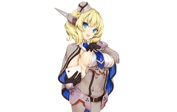 Girl, sexy, cleavage, dress, hat, boobs, sexy girl, anime