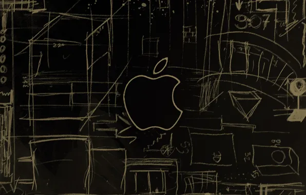 Рисунок, apple, яблоко, лого, логотит