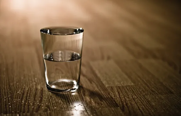 Картинка вода, капли, стакан, стол, фон, обои