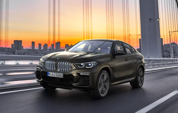 Закат, BMW, BMW X6, кроссовер, 2019, M50i