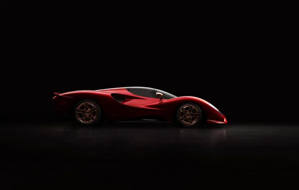 Суперкар, вид сбоку, De Tomaso, 2019, P72