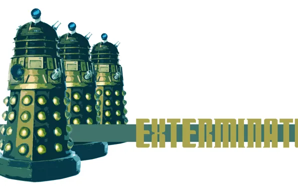 Картинка белый фон, Doctor Who, Доктор Кто, Daleks, Далеки