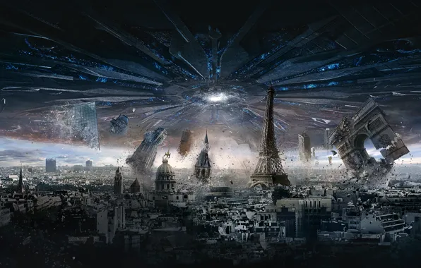 City, Paris, France, Day, Sam, Aliens, General, Independence Day