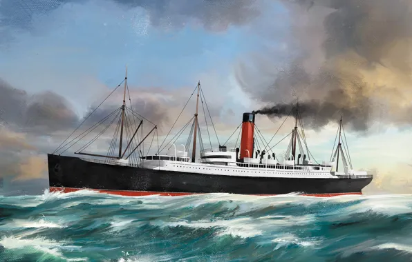 Волны, корабль, Transatlantic Ships, carpathia