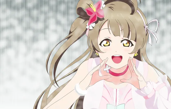 Взгляд, украшения, улыбка, руки, девочка, Love Live School Idol Project, Живая любовь