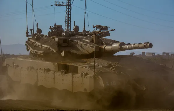 Картинка пыль, танк, боевой, основной, Merkava, Израиля, Mk.3, «Меркава»