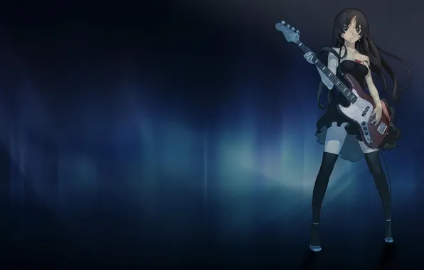 Картинка девушка, музыка, гитара, аниме