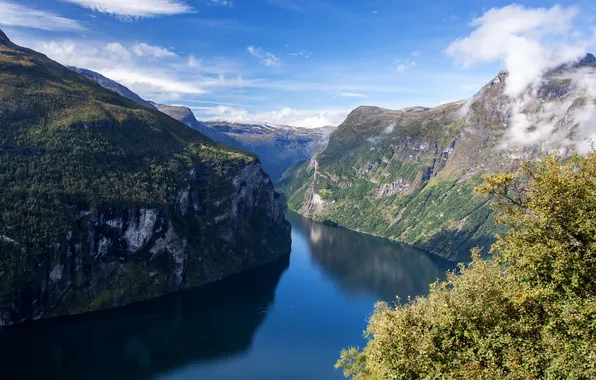 Река, скалы, Норвегия, Mollsbygda
