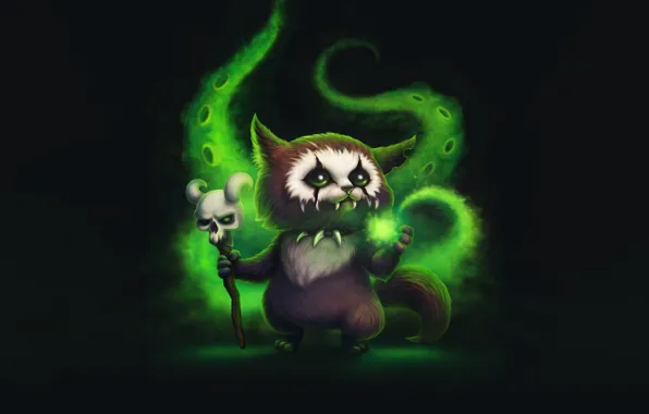 Кошка, Кот, Арт, Art, Skull, Фантастика, Cat, Minimalism