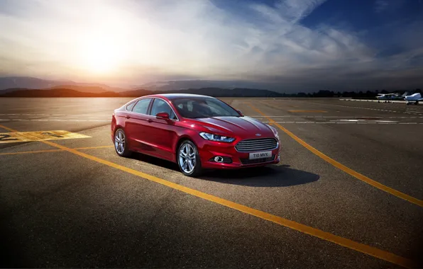 Картинка фото, Ford, автомобиль, металлик, бордовый, Mondeo, 2015