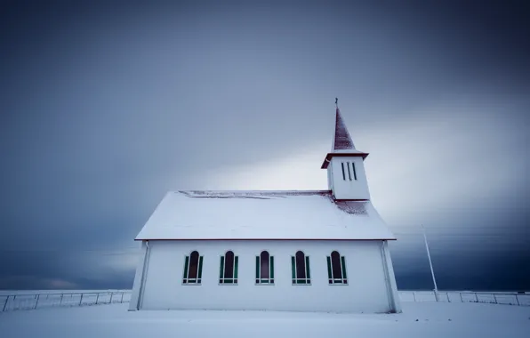 Картинка зима, храм, Исландия