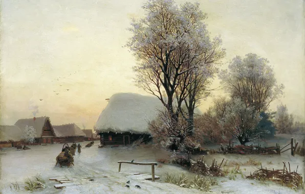 Картинка картина, Зимний вечер, Кондратенко