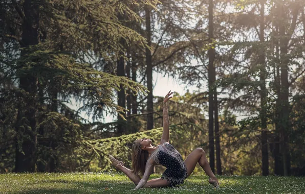 Девушка, фон, танец