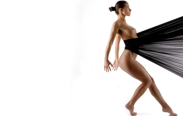 Girl, sexy, black, legs, nipples, brunette, Kristina Uhrinova, Lexa