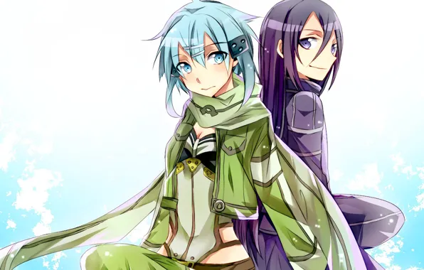 Взгляд, аниме, арт, парень, Мастера меча онлайн, Sword Art Online, Кирито, Синон