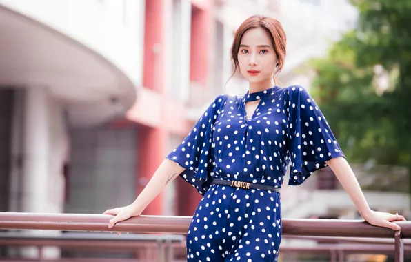 Взгляд, платье, азиатка