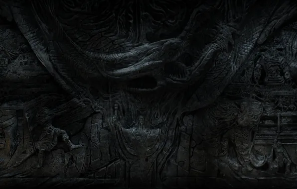 Барельеф, Skyrim, The Elder Scrolls V, Стена Алдуина, TES V
