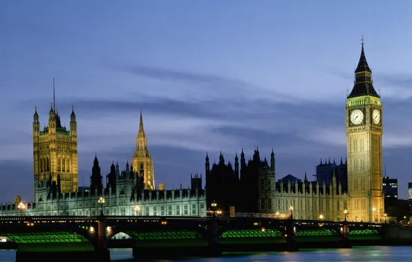 Мост, англия, лондон, парламент, биг бен