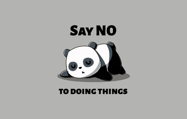 Картинка minimalism, sleeping, humor, simple background, Panda, say no