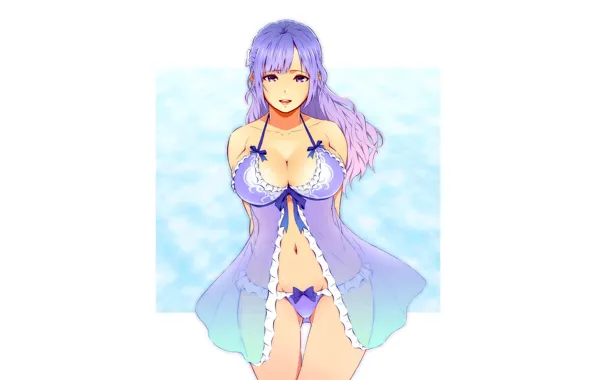Girl, sexy, lingerie, cleavage, panties, long hair, boobs, anime