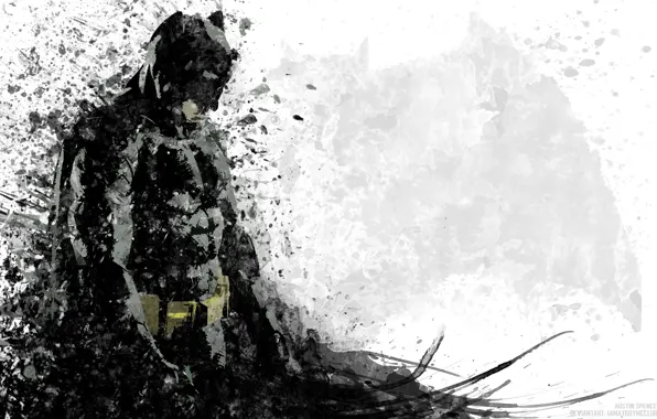 Batman, DC comics, Splatter Art, Batfleck