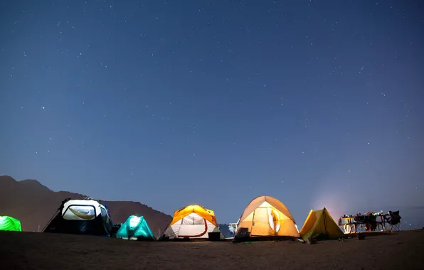 Небо, звезды, ночь, California, палатки, кемп, Santa Catalina Island, Campground
