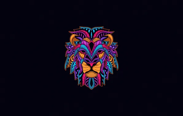Цвет, Минимализм, Стиль, Лев, Фон, Арт, Art, Style