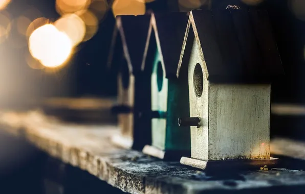 Картинка макро, фон, домик