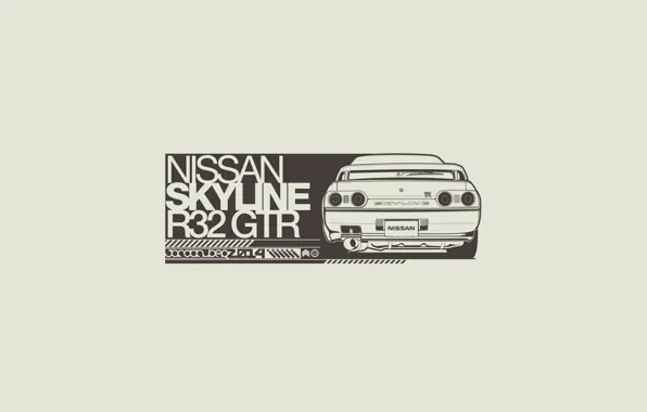 Картинка Рисунок, Ниссан, Nissan, GT-R, Арт, R32, Skyline, Скайлайн
