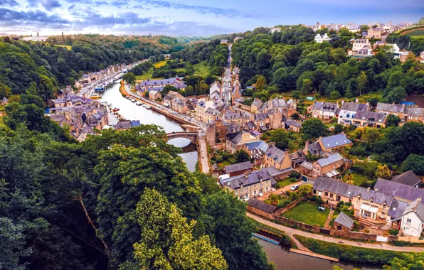 Картинка Франция, красота, Река, горизонт, архитектура, вид сверху, France, River