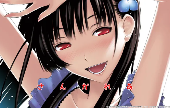 Красные глаза, Sankarea, синие платье, Sanka Rea, радостная, Санка Рэа