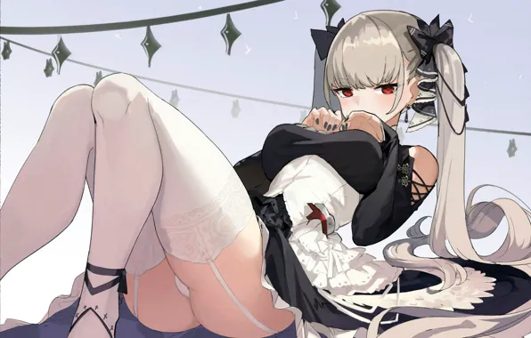 Girl, sexy, lingerie, panties, long hair, boobs, anime, beautiful