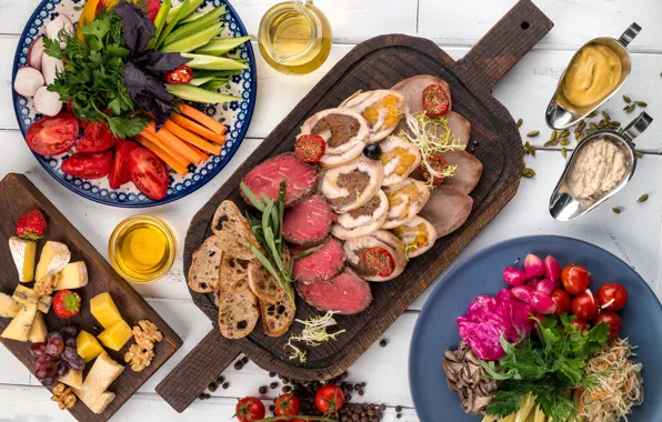 Сыр, мясо, овощи, соус, нарезка, ассорти, соления