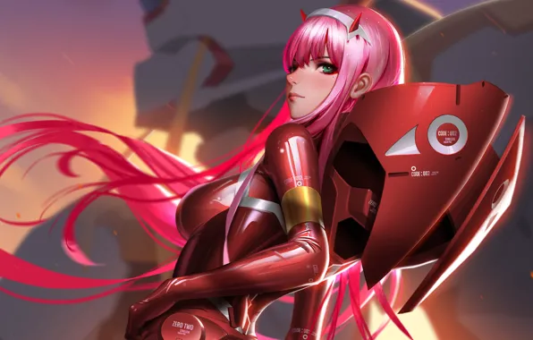 Девушка, арт, Darling In The Frankxx, Милый во Франксе