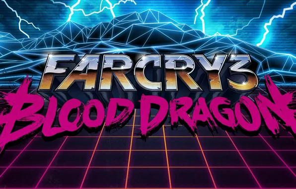 Горы, ретро, будущее, молния, остров, арт, Far Cry, ностальгия