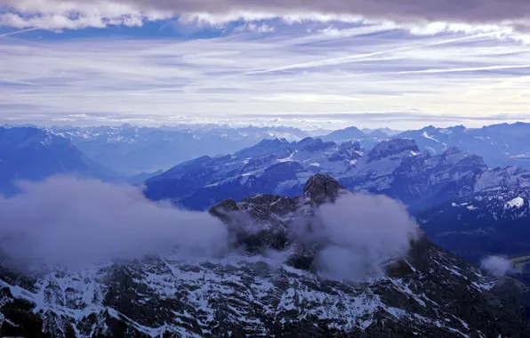 Небо, пейзаж, горы