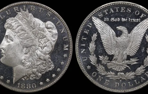 Доллар, США, монета, 1880