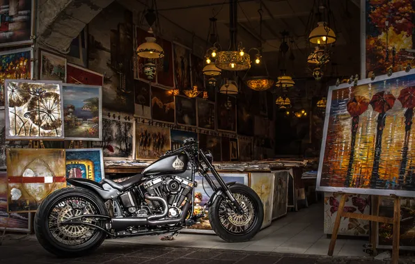 Картинка chopper, custom, Harley-Davidson, custom Harley-Davidson, motocycle