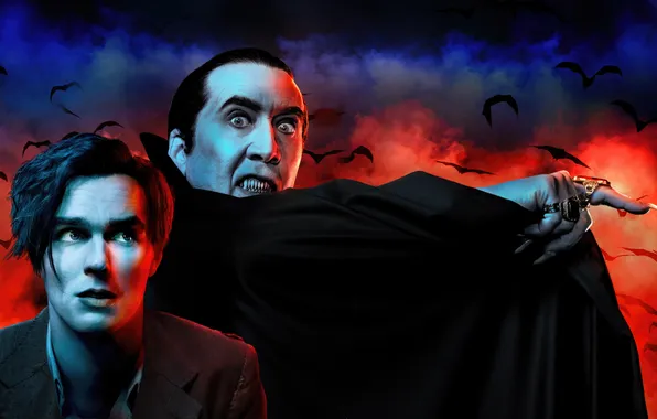 Ночь, Николас Кейдж, летучие мыши, постер, ужасы, комедия, Nicolas Cage, Dracula