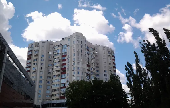 Небо, дом, здание, Харьков