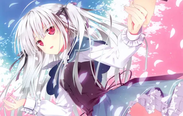 Kawaii, game, fighter, flower, anime, beautiful, red eyes, pretty