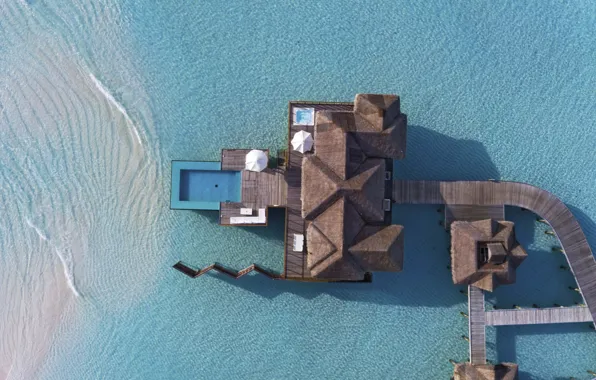 Океан, вилла, Мальдивы, Maldives, water villa, Conrad Rangali island